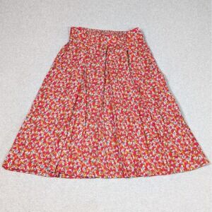 Vintage SK & Company Midi Pleated Skirt Size 12 Floral Stretch Boho Cottagecore
